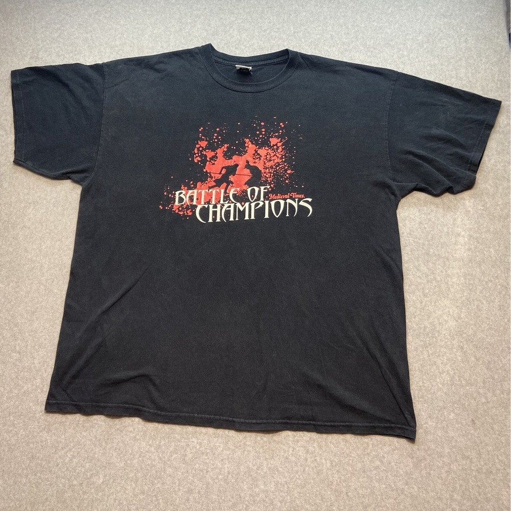Vintage Men's Medieval Times Battle of Champions Black Size 2XL T-shirt USA Made